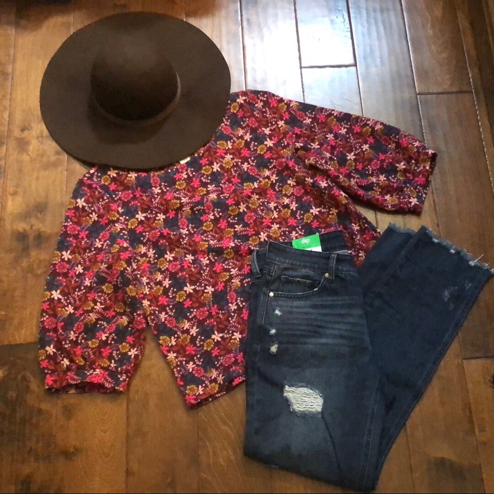Anthropologie Maeve pink floral top
